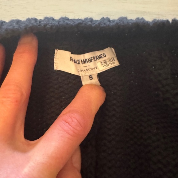 KAUFMAN FRANCO | Loose heavy black ribbed cotton cardigan Sz Small - Picture 8 of 8